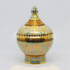 ThoMakRuk Covered Urn 4 inch Shiny Chakri Inside Pink On Light Blue