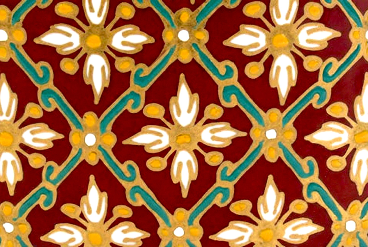 PK005 PiKul Red pattern by handcrafted 18K gold Bencharong luxury memorial art urns by UniqueUrn