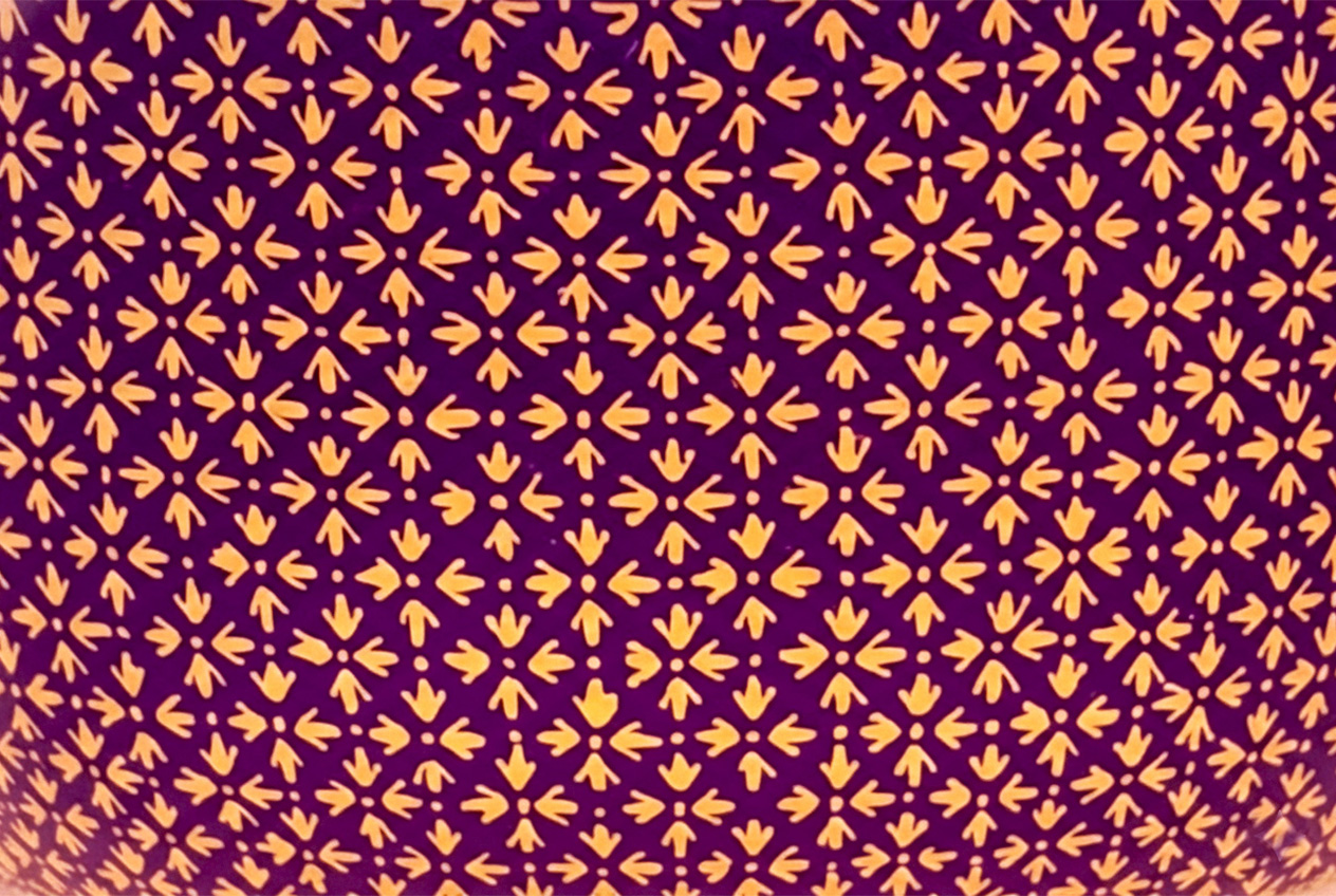 PK018 Pikul Golden on Purple pattern by handcrafted 18K gold Bencharong luxury memorial art urns by UniqueUrn