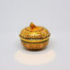 Oval Covered Box Urn Anna Shape Large Shiny DokKaw On Orange