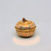 Oval Covered Box Urn Anna Shape Large Shiny DokMaiKhod Fancy On White