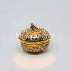 Oval Covered Box Urn Anna Shape Large Shiny KarnKhod Black On White