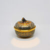Oval Covered Box Urn Anna Shape Large Shiny KarnTorDok On Dark Blue