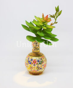 Alternative view of Vase 5 inch York Shape Shiny Butterflies On Broken Mirror