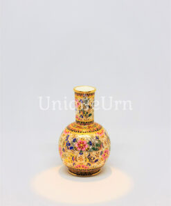 Vase 5 inch York Shape Shiny Butterflies On Broken Mirror