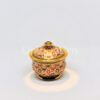 Scallop Covered Box Urn Windsor Shape Large Shiny Lotus With Golden Dots