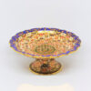 Stem Plate 7 inch Shiny Bone China Lotus With Golden Dots