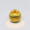 Apple Covered Box Urn 3 inch Shiny ChaKri On Yellow