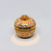 Apple Covered Box Urn 4 inch Shiny DokMaiKhod Fancy On White