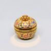 Apple Covered Box Urn 4 inch Shiny Lotus And Butterflies On White