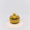 Round Covered Box Urn Verona Shape Small Shiny PiKul On Yellow