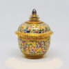 ThoChan Covered Urn 3 inch Matt KarnKhod Fancy On White