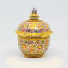 ThoChan Covered Urn 3 inch Matt Lotus With Golden Dots