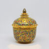 ThoChan Covered Urn 4 inch Matt KarnKhod Fancy On Black