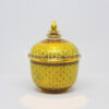 ThoChan Covered Urn 4 inch Matt KarnTorDok On Yellow