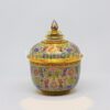 ThoChan Covered Urn 4 inch Matt Lotus And Butterflies