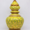 ThoSuKhoThai Covered Urn 14 inch Matt ChaKri On Yellow