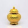 ThoTulPune Covered Urn 6 inch Matt PiKul On Yellow