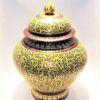 ThoTulPune Covered Urn 12 inch Matt ChaKri On Yellow