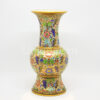 Vase 8 inch Trumpet Shape Matt Lotus And Butterflies On White