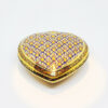 Heart Covered Box Urn Large Shiny PhumKaoBin Protrusion On Blue