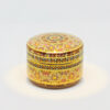 Round Covered Box Urn 3 inch Short Shiny Lotus With Golden Dots