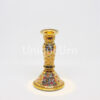Tall Candle Holder Shiny Lotus With Golden Dots