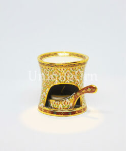 Oval Aroma Oil Burner Shiny PhumKaoBin Fancy On White