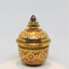 ThoChan Covered Box Urn 2 inch Shiny Lotus With Golden Dots