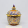 ThoChan Covered Urn 5 inch Shiny ChaKri Inside Red On Blue
