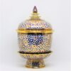 ThoChan Covered Urn And Stem Plate Set 6 inch Shiny ChaKri Inside Red On Blue