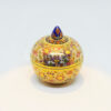 ThoLukJan Covered Box Urn 2 inch Shiny Lotus With Golden Dots