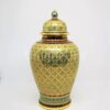 ThoPlue Covered Urn 8 inch Shiny KarnYang On Green