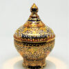ThoMakRuk Covered Urn 3 inch Shiny KraDangNga On Blue