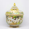 ThoPraYaKru Covered Urn 7 inch Shiny Elephant Fancy Colors