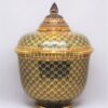 ThoPraYaKru Covered Urn 9 inch Shiny PhumKaoBin Fancy On Dark Blue
