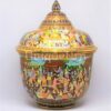 ThoPraYaKru Covered Urn 9 inch Shiny Thai Traditional Figures Fancy Colors
