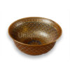 Round Bowl 8 inch Two Side Painted York Shape PiKul On Dark Blue