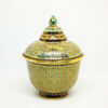 ThoPraYaKru Covered Urn 4 inch Shiny Pikul KarnTor Green