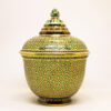 ThoPraYaKru Covered Urn 5 inch Shiny Pikul KarnTor Green