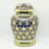 ThoPlue Rounded Lid Urn 12 inch Shiny PhumTabTim Blue