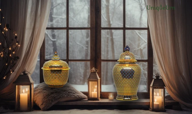 Psychology of aesthetics of Bencharong memorial art urns for ashes for healing Grief