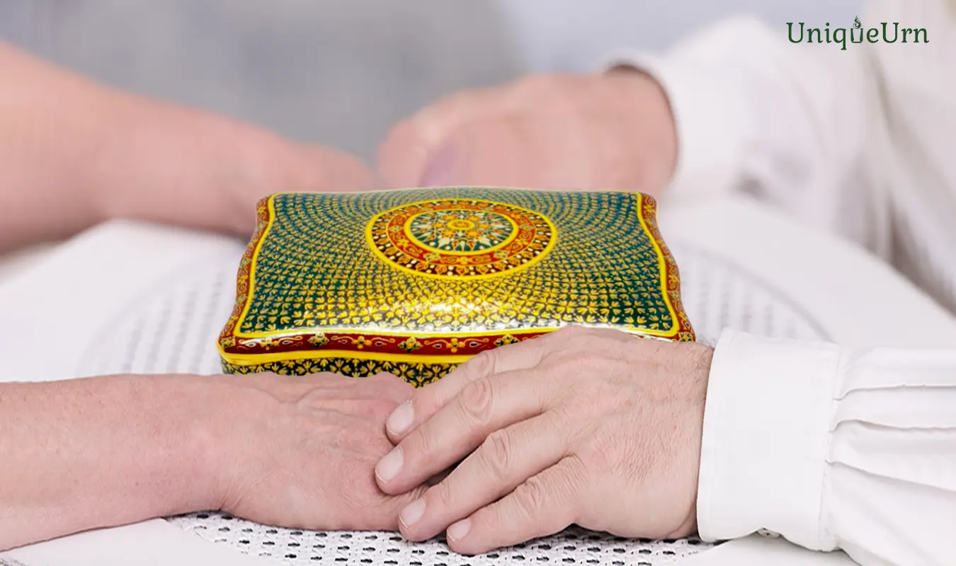 In the AI Slop world, handcrafted Bencharong art rectangle keepsakes from UniqueUrn still embrace the Wabi-Sabi philosophy to honor the human spirit with authentic, soulful artistry.