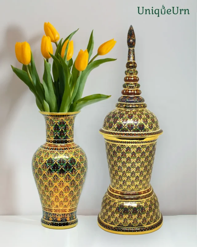 UniqueUrn’s Bencharong art handmade luxury memorial urns for eternal remembrance.