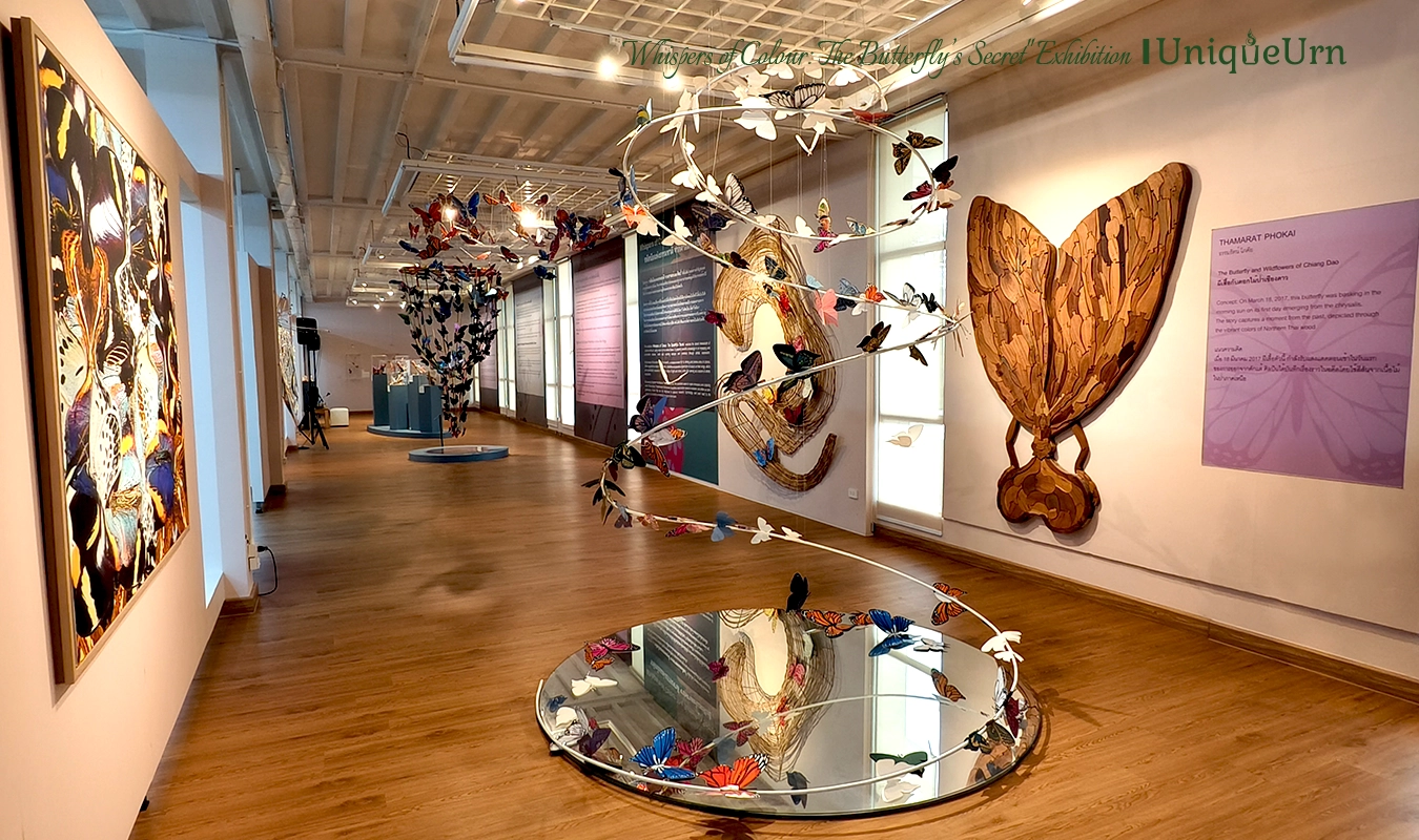 Whispers of Colour: The Butterfly’s Secret Exhibition demonstrates the science and art of butterfly symbolism in memorial art heritage.