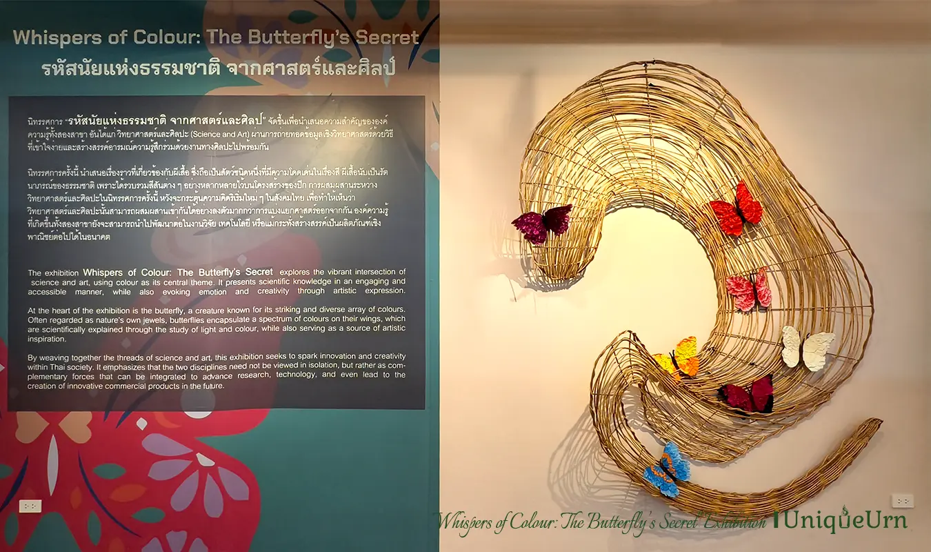Whispers of Colour: The Butterfly’s Secret Exhibition showcases the science and art of butterfly symbolism in the context of memorial art and heritage.