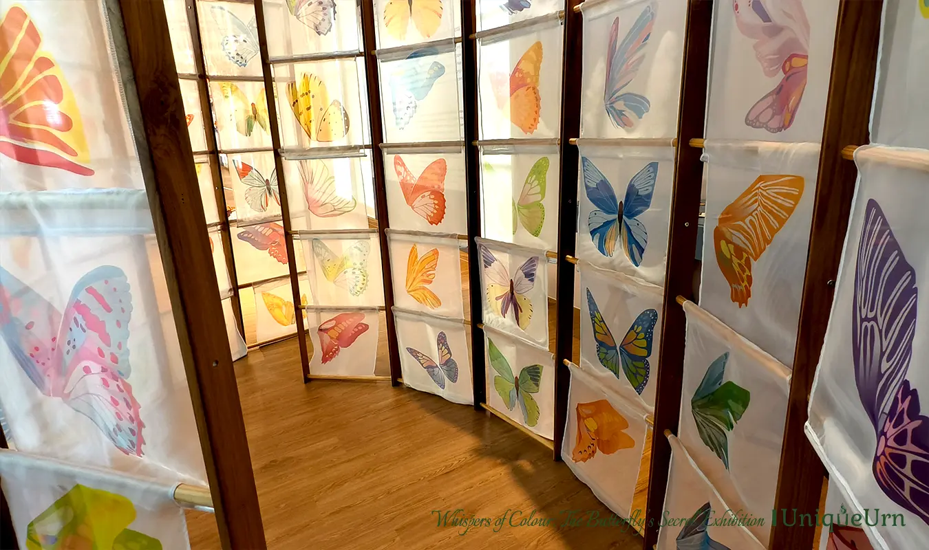 Whispers of Colour: The Butterfly’s Secret Exhibition showcases the science and art of butterfly symbolism in the context of memorial art and heritage.