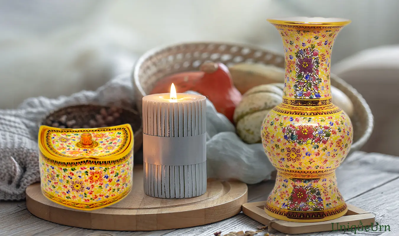 Custom color palette cremation keepsake art urn and vase by UniqueUrn, delivering complete emotional validation and luxury visual comfort.