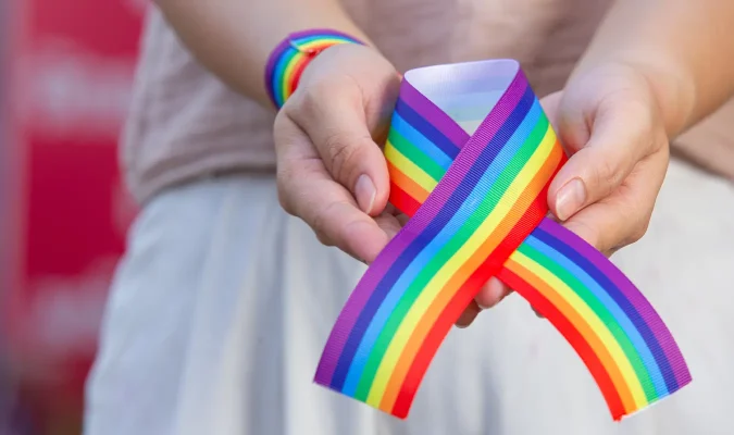 The semiotics of pride color for the memorial art of honor.