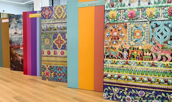 The Color Palette of the Royal Temple Exhibition displays the colors and design partitions.